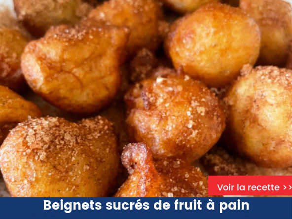 Beignets sucrés de fruit à pain